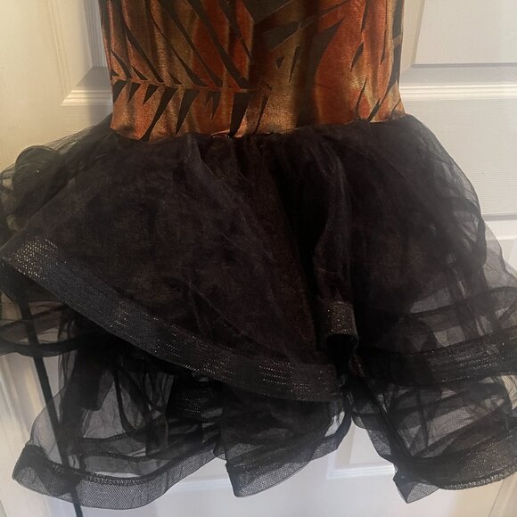 Mermaid-Style Sheer Fall Midi Dress with Black Mesh Sheer Ruffle Hem - Picture 12 of 16